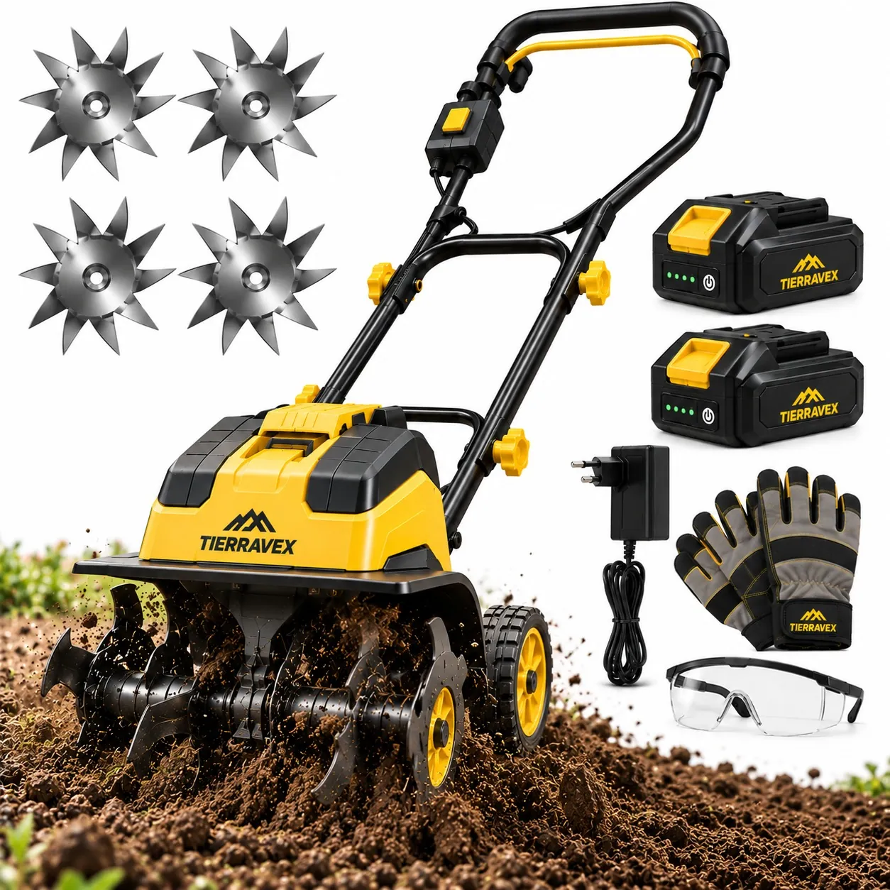 Electric garden tiller